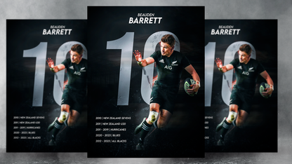 All Blacks Poster - Beauden Barrett A3